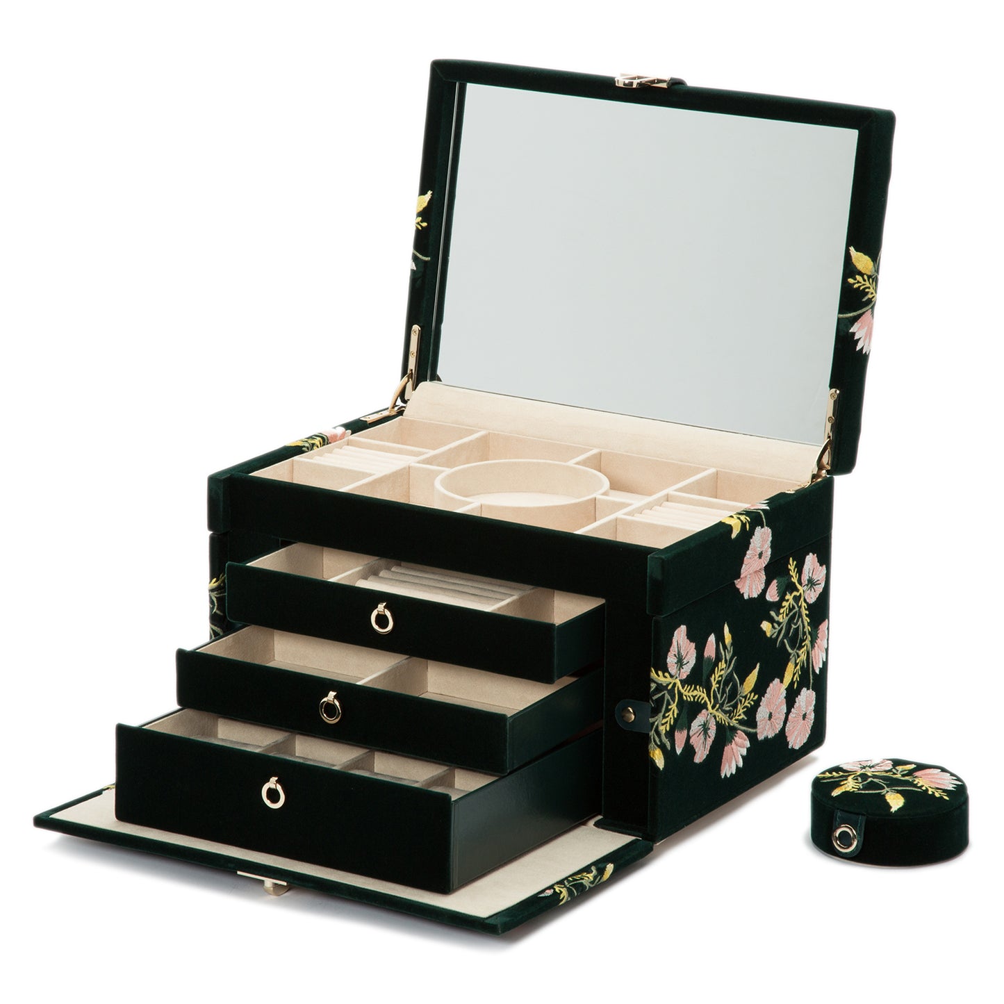 Zoe Large Jewelry Box Forest Green